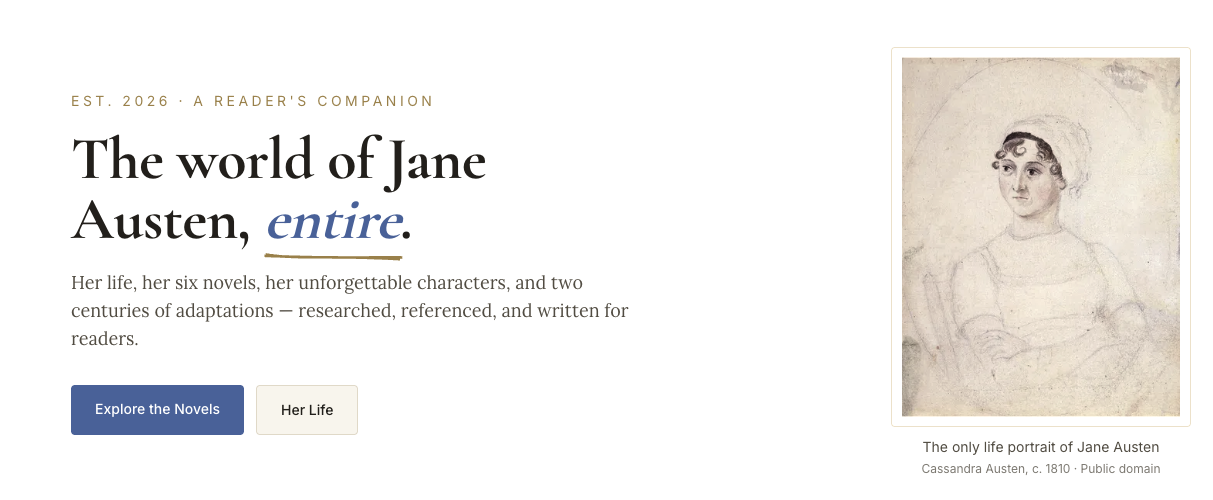 简·奥斯汀的世界，尽收于此：Jane Austen Page——互联网一直缺少的那本读者指南